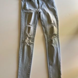 American Eagle distressed jeggings size 0